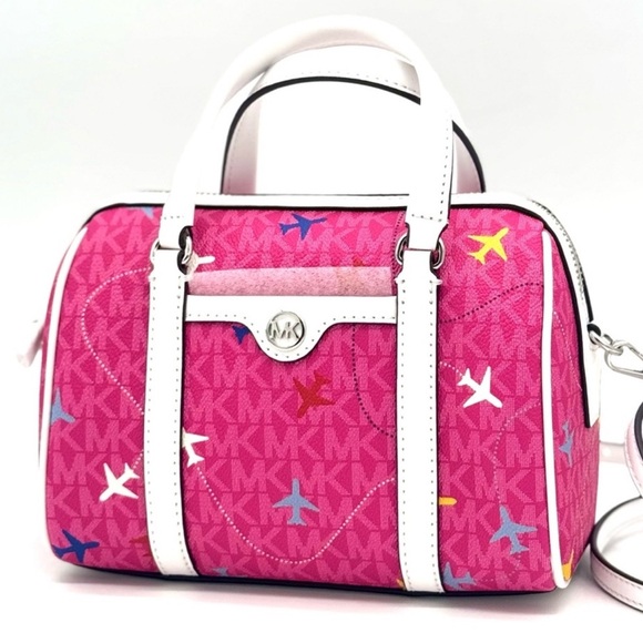 Michael Kors Small Travel Duffle Xbody Bag Dragon Fruit Multi - Picture 1 of 10